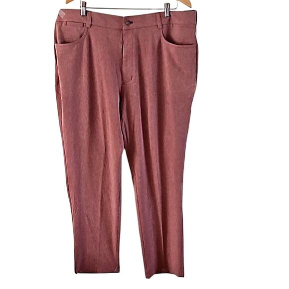Walter Hagen Men's Perfect 11 Slim Fit Pants - Maroon/White - Size 42x30 - NWT - Picture 2 of 9